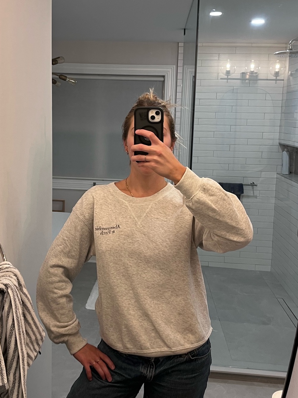 Abercrombie & Fitch Grey Crewneck Sweatshirt